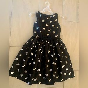 Black with Silver Metallic Scottie Dogs - Gymboree Girls Dress - Size 10